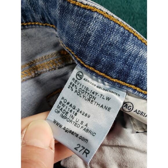 Adriano Goldschmied Jeans Size 27 Womens Blue Mid Rise THE STILT Cigarette USA - Picture 4 of 14